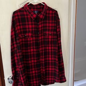 Red and Black Plaid Flannel Shirt Sz 3XL